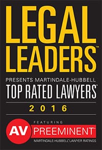 Legal Leaders | Presents Martindale-Hubbell | Top Rated Lawyers | 2016 | AV | Preeminent